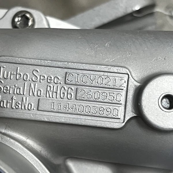 IHI RHG6 Turbocharger fits Isuzu 6BG1T Engine 1144003890R (VA570019)